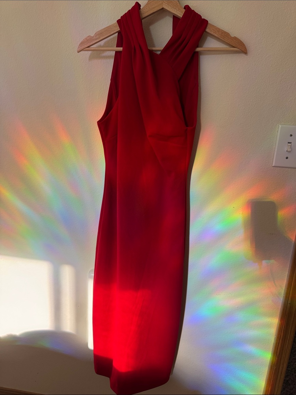 RACHEL Rachel Roy Red Sleeveless Draped Midi Dress